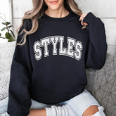 Casual Styles Letter Print Crew Neck Sweatshirt